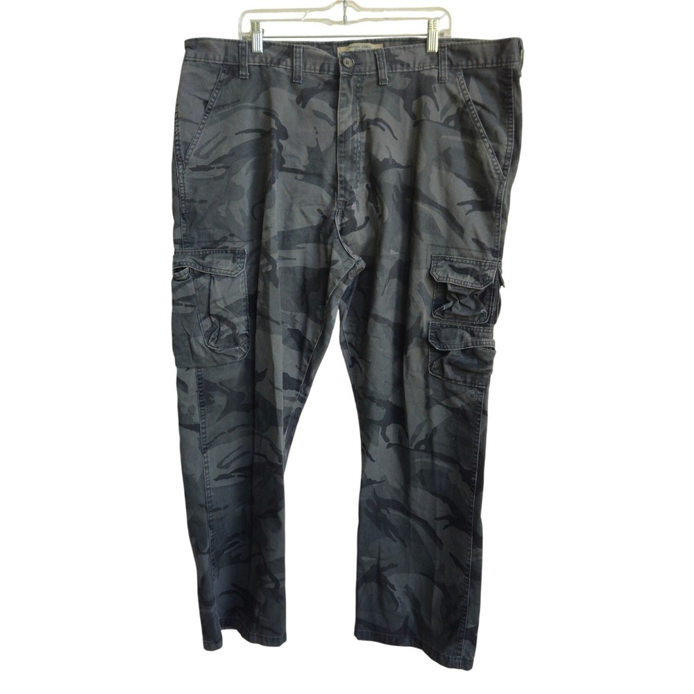 Wrangler Jeans‎ Co Gray Camo Cargo Pants 44x30 Straight Leg Cotton 70BRWGL Y2K
